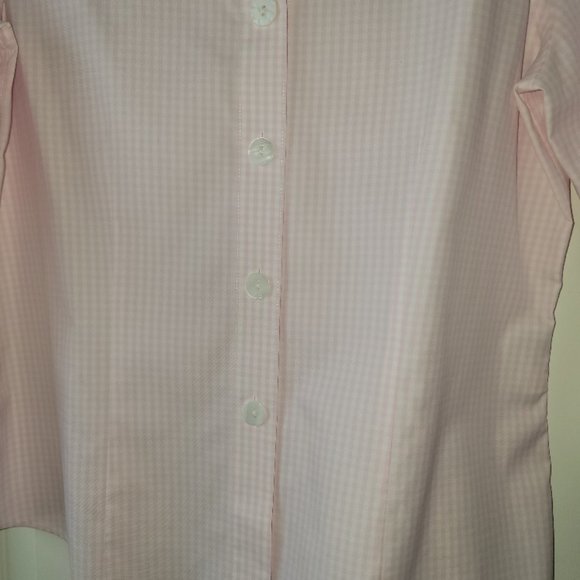 Foxcroft Women's Fitted Pink/White Checked Shirt NWOT Size 12 - Picture 11 of 13